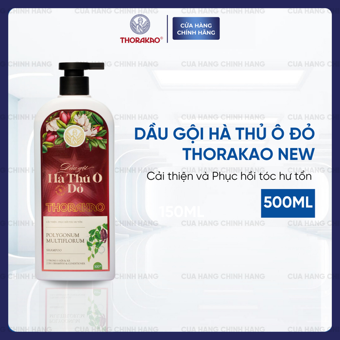 Gội Xả Thorakao 2IN1 Hà Thủ Ô Đỏ Phục Hồi Tóc Hư Tổn 500ML