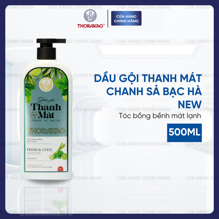 Gội Xả Thorakao 2IN1 Thanh Mát Chanh Sả Bạc Hà 500ML
