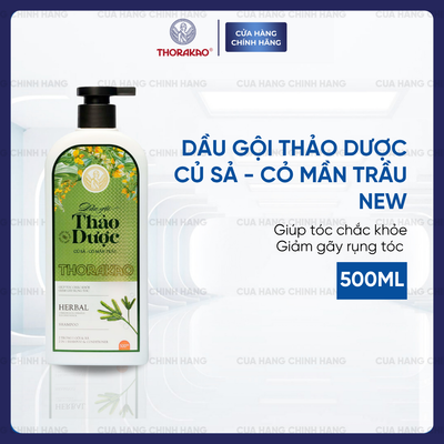 Gội Xả Thorakao 2IN1 Thảo Dược Củ Sả Cỏ Mần Trầu Giảm Gãy Rung Tóc 500ML