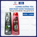 Combo Thorakao Tóc Đen Suôn Mượt Hỗ Trợ Giảm Bạc 400ML