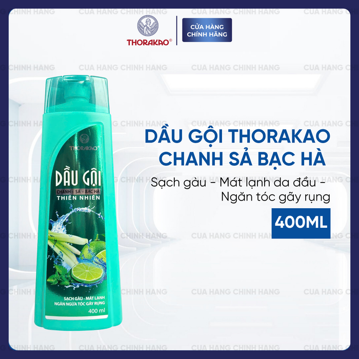 Dầu gội Chanh Sả Bạc hà Thorakao 400ml