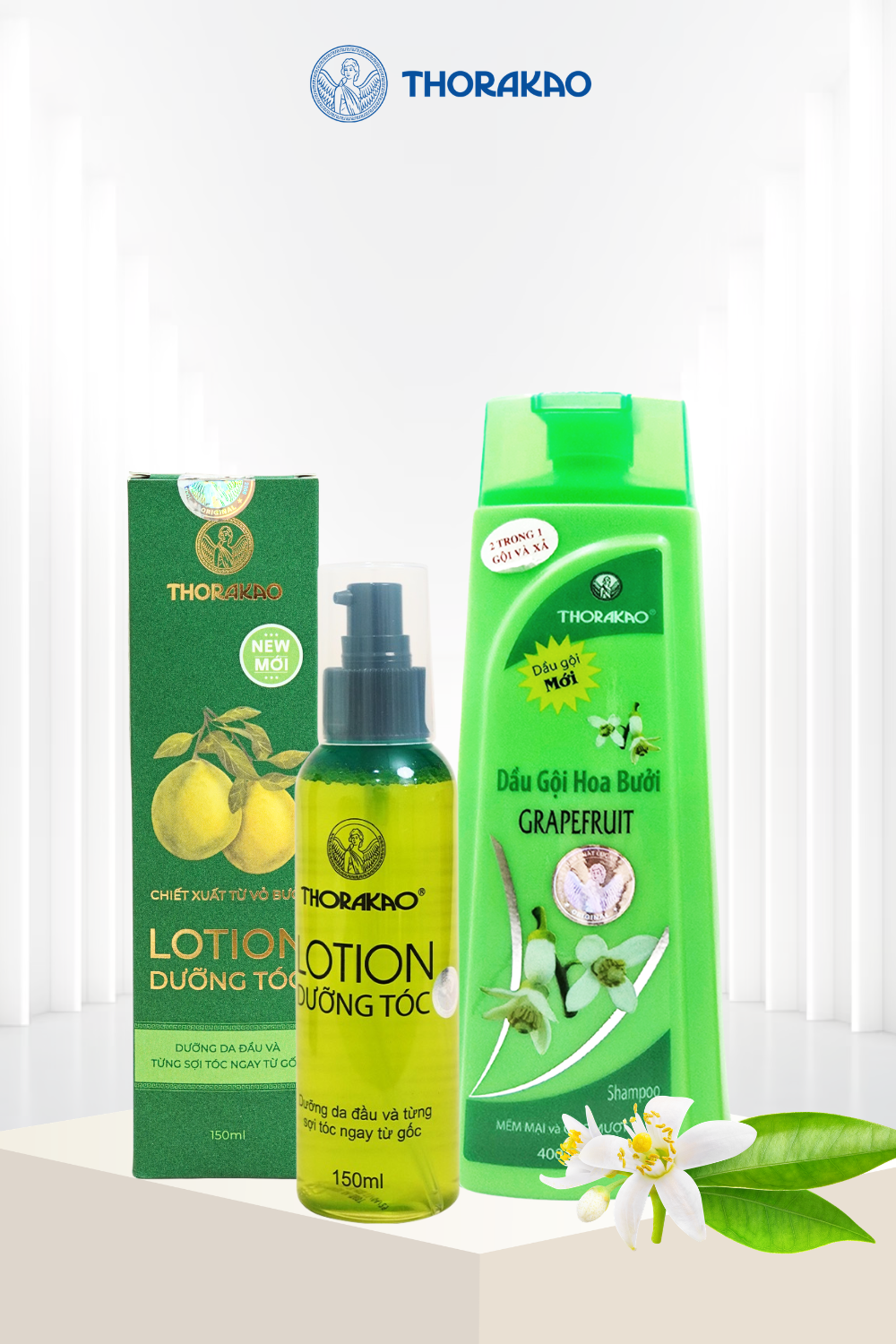 Combo giảm rụng kích mọc tóc Thorakao 150ml